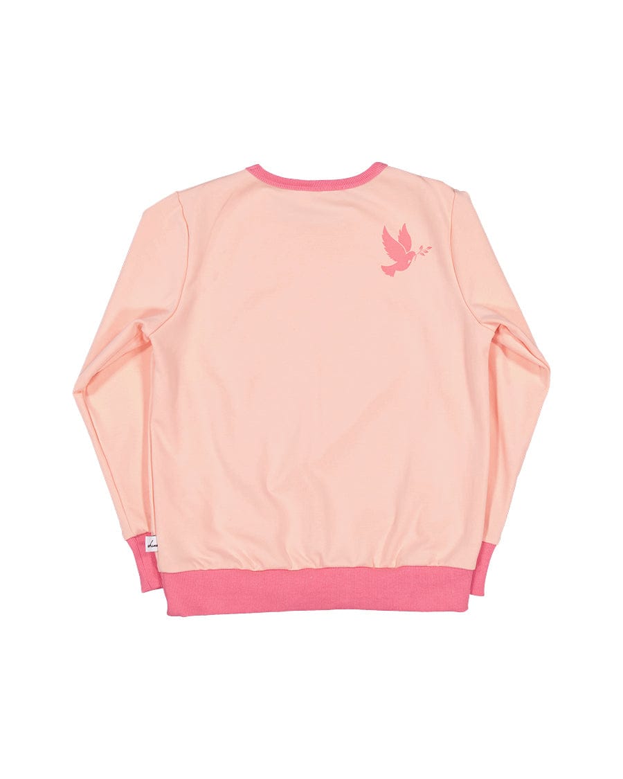 Kissed By Radicool Girls Jumper Floral Heart Crew