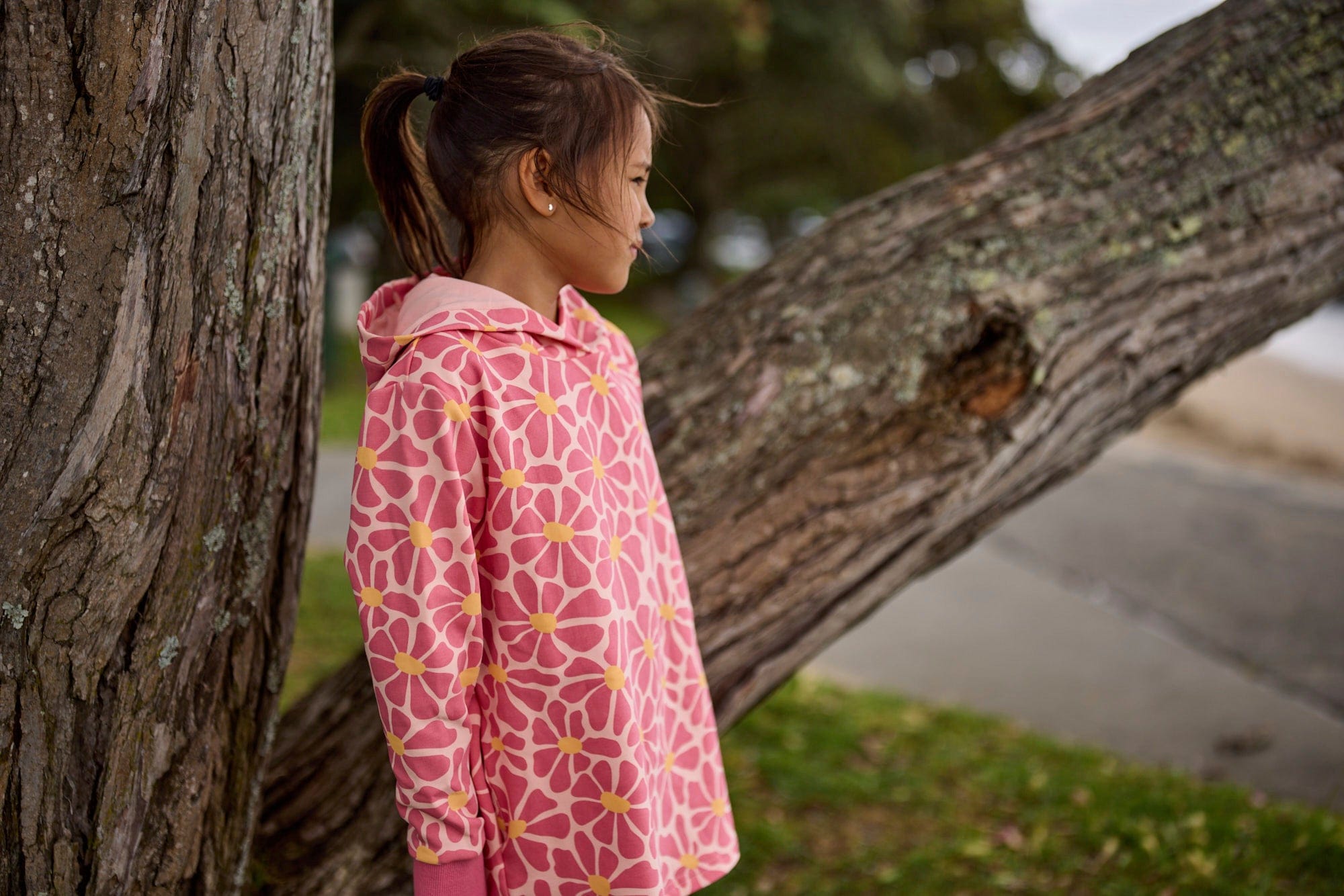 Kissed By Radicool Girls Jumper Groovy Floral Hood