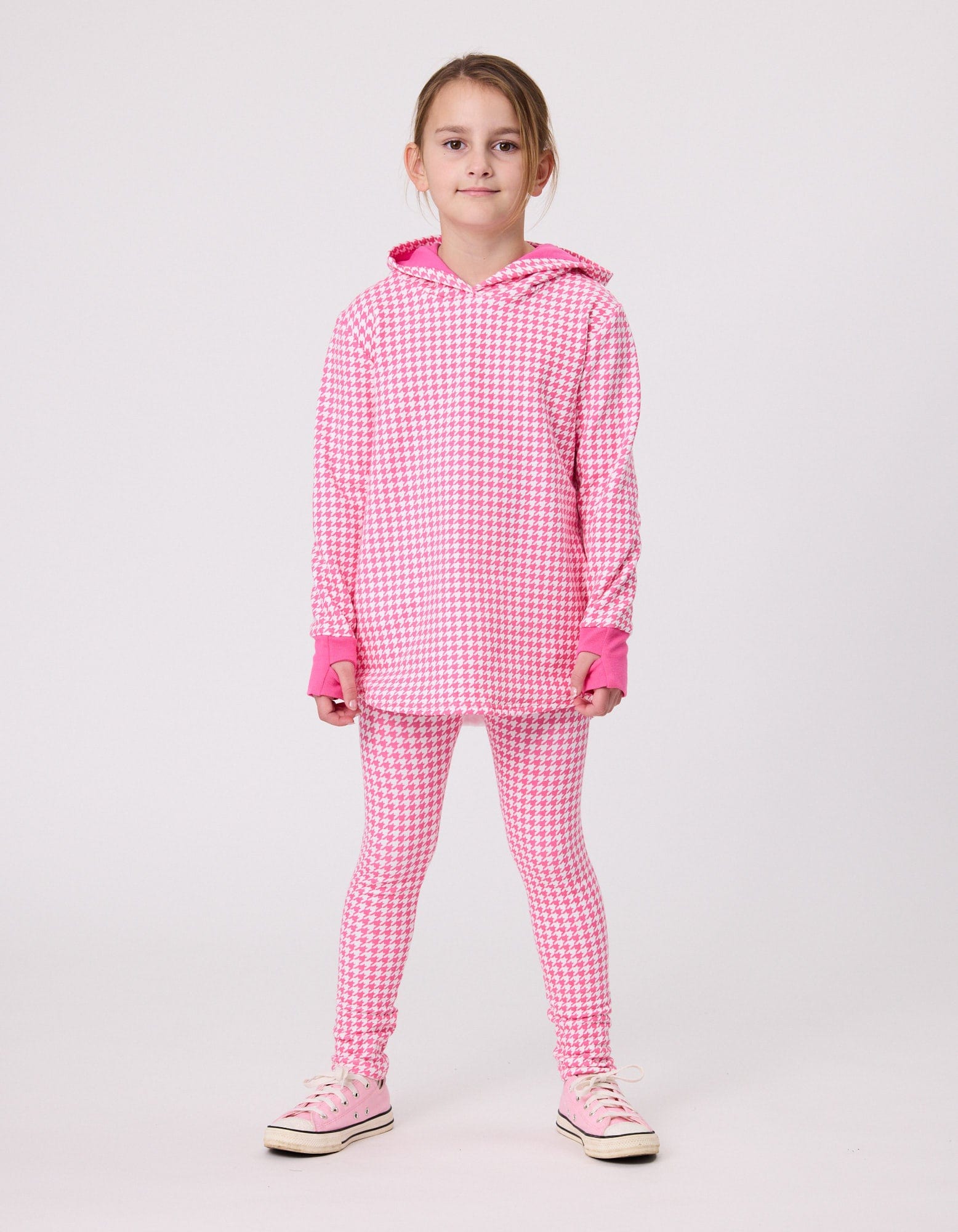 Kissed By Radicool Girls Jumper Houndstooth Hood