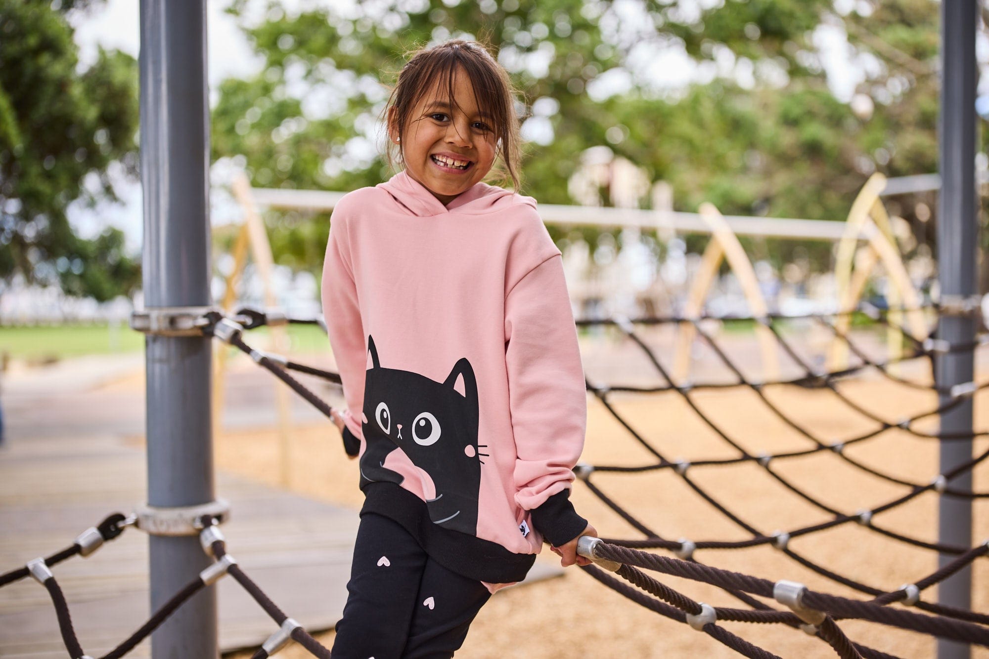 Kissed By Radicool Girls Jumper Love Cat Hood
