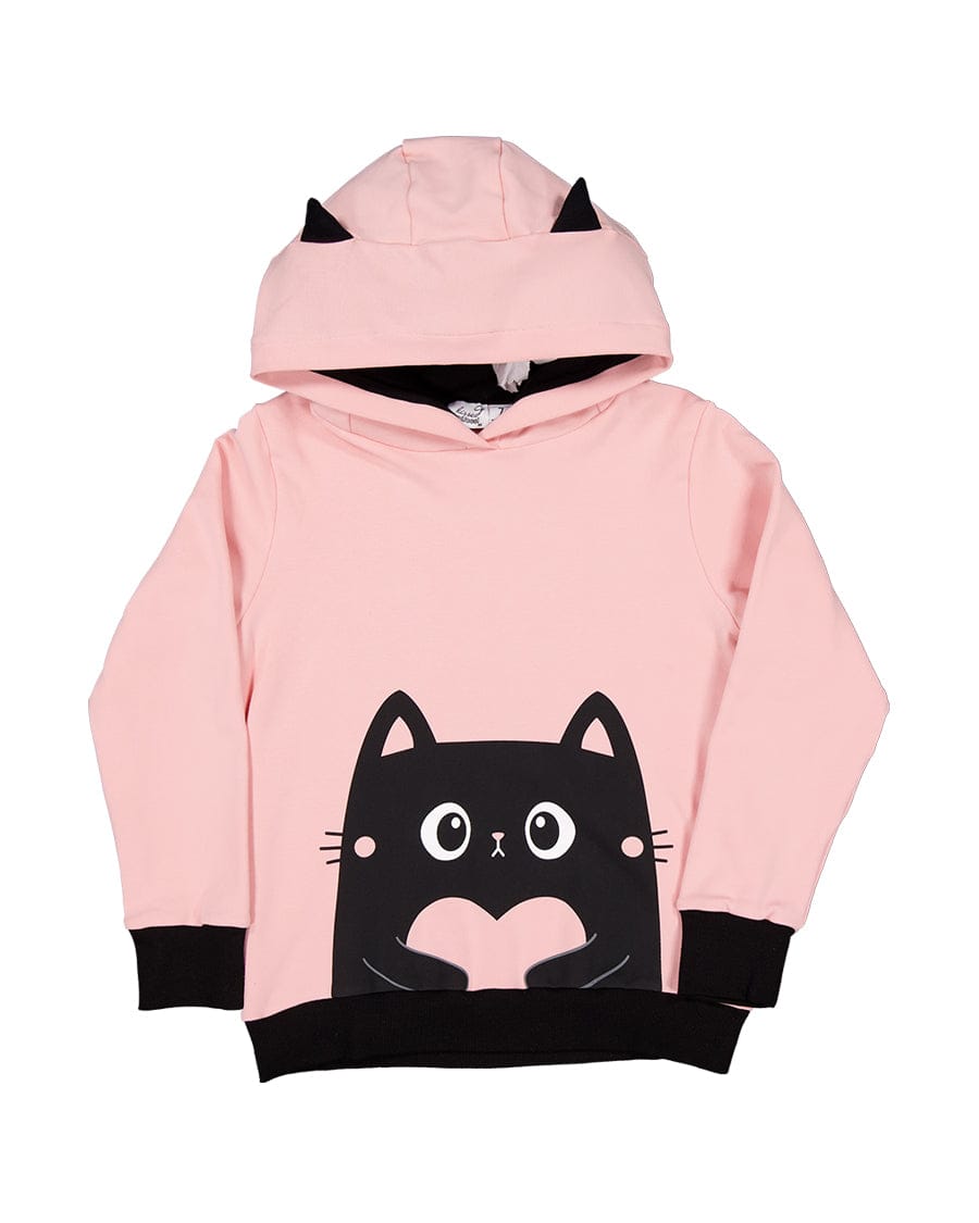 Kissed By Radicool Girls Jumper Love Cat Hood
