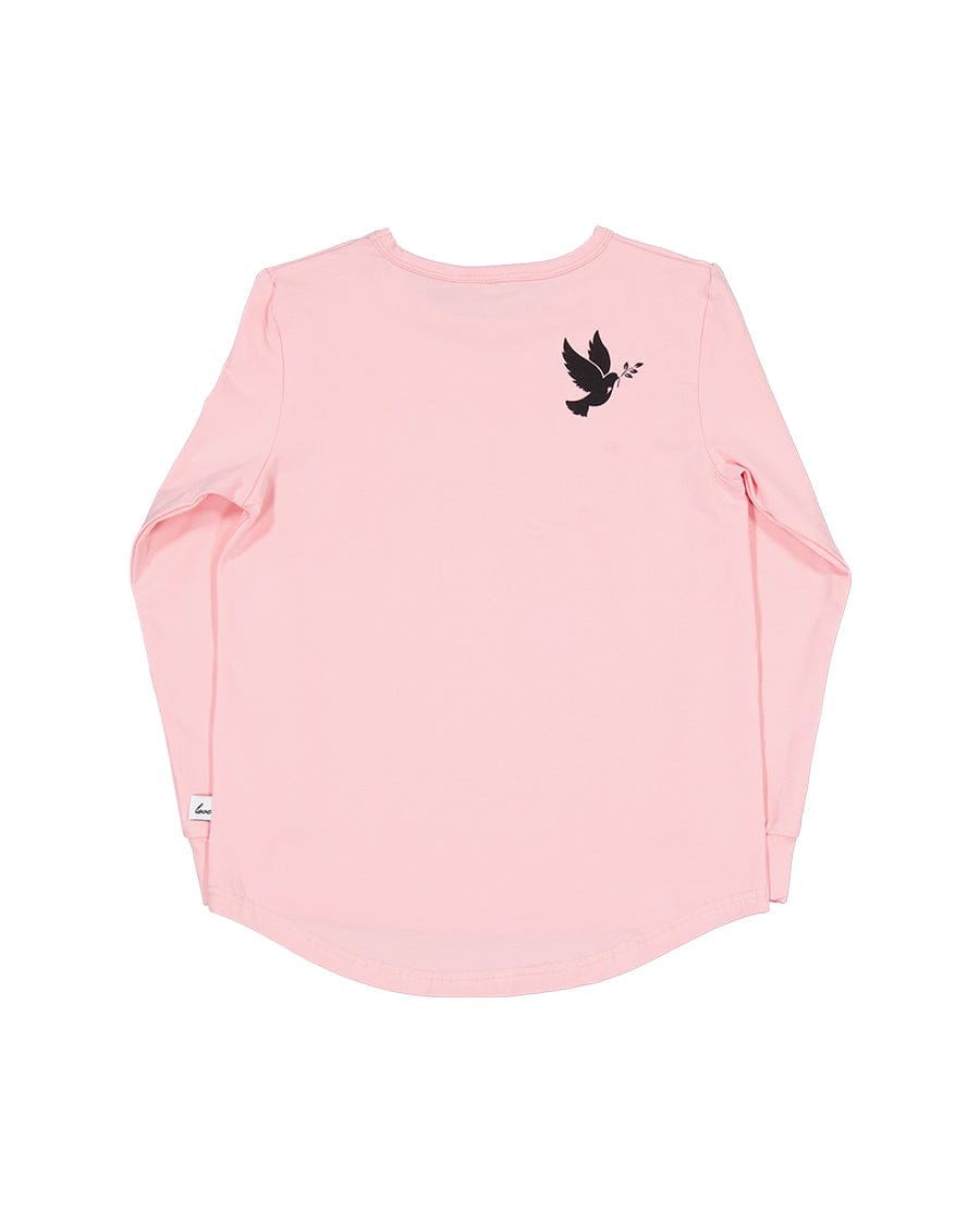 Kissed By Radicool Girls Jumper Love Cat Peekaboo LS Tee