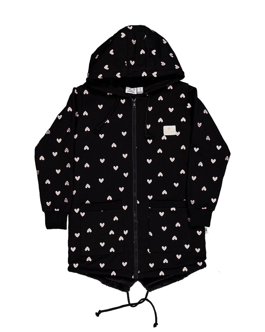 Kissed By Radicool Girls Jumper Love Hearts Flacket