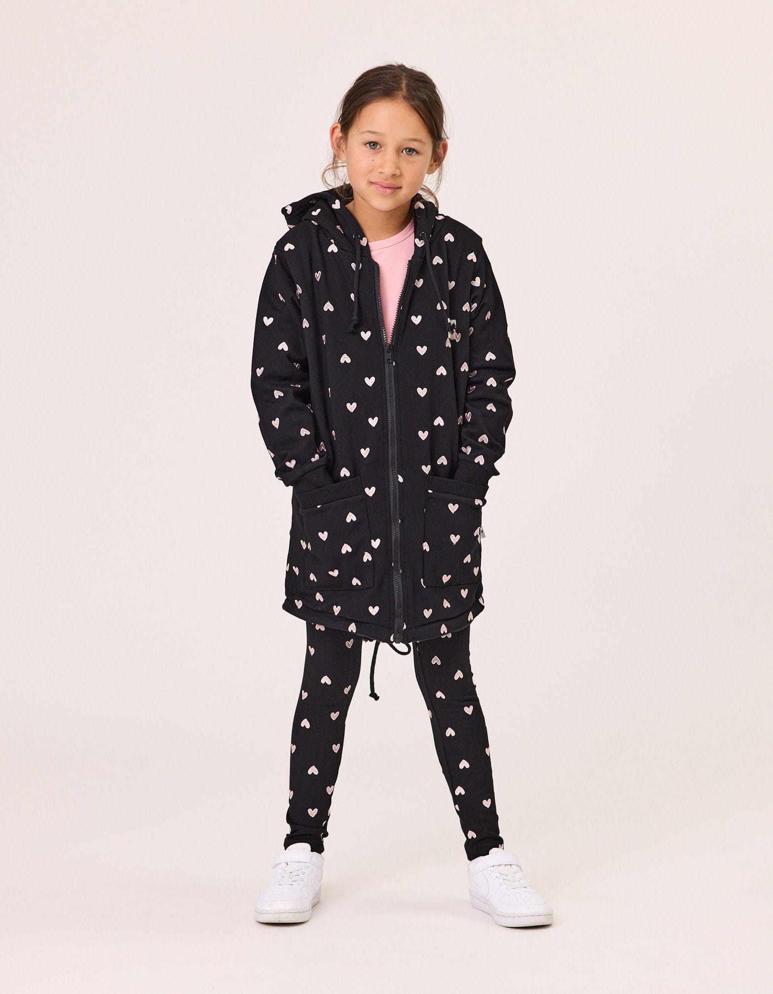 Kissed By Radicool Girls Jumper Love Hearts Flacket