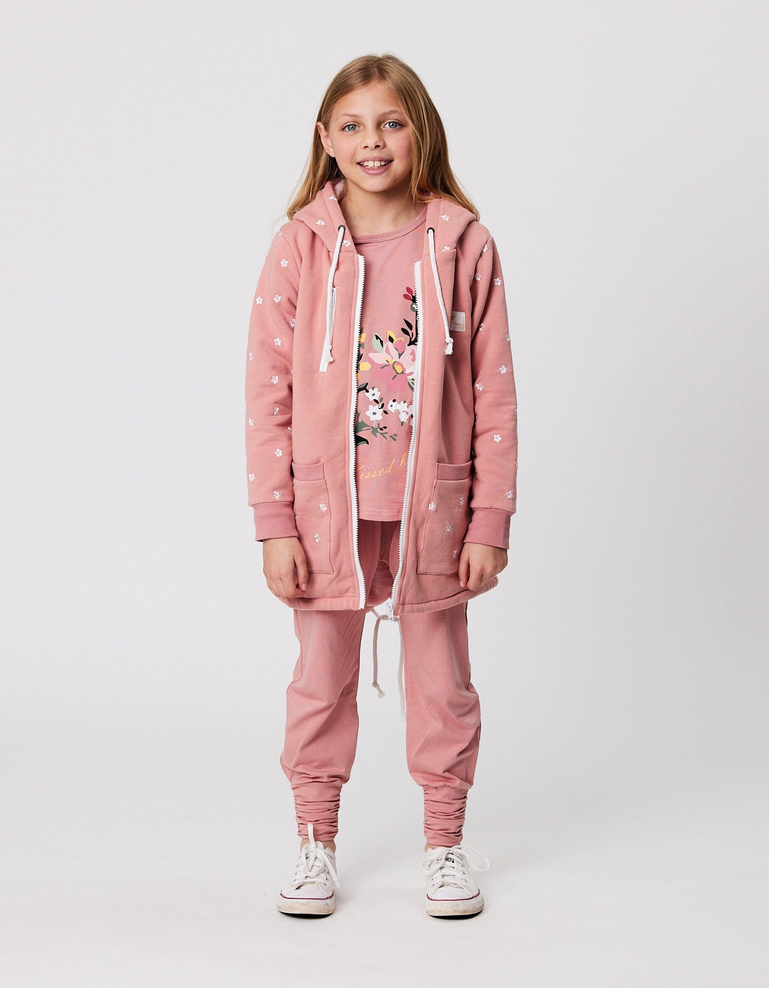Kissed By Radicool Girls Pant Slouch Pant in Blush