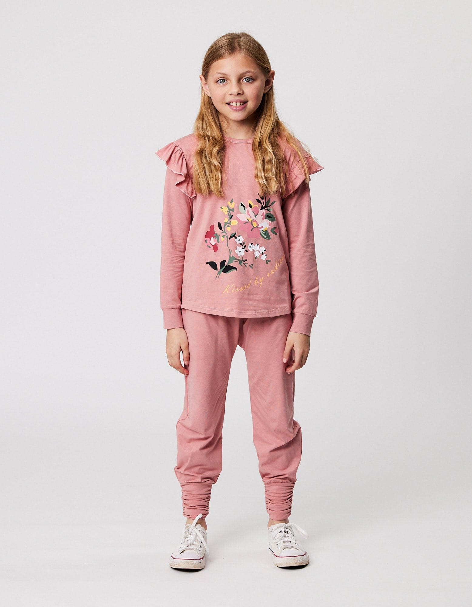 Kissed By Radicool Girls Pant Slouch Pant in Blush