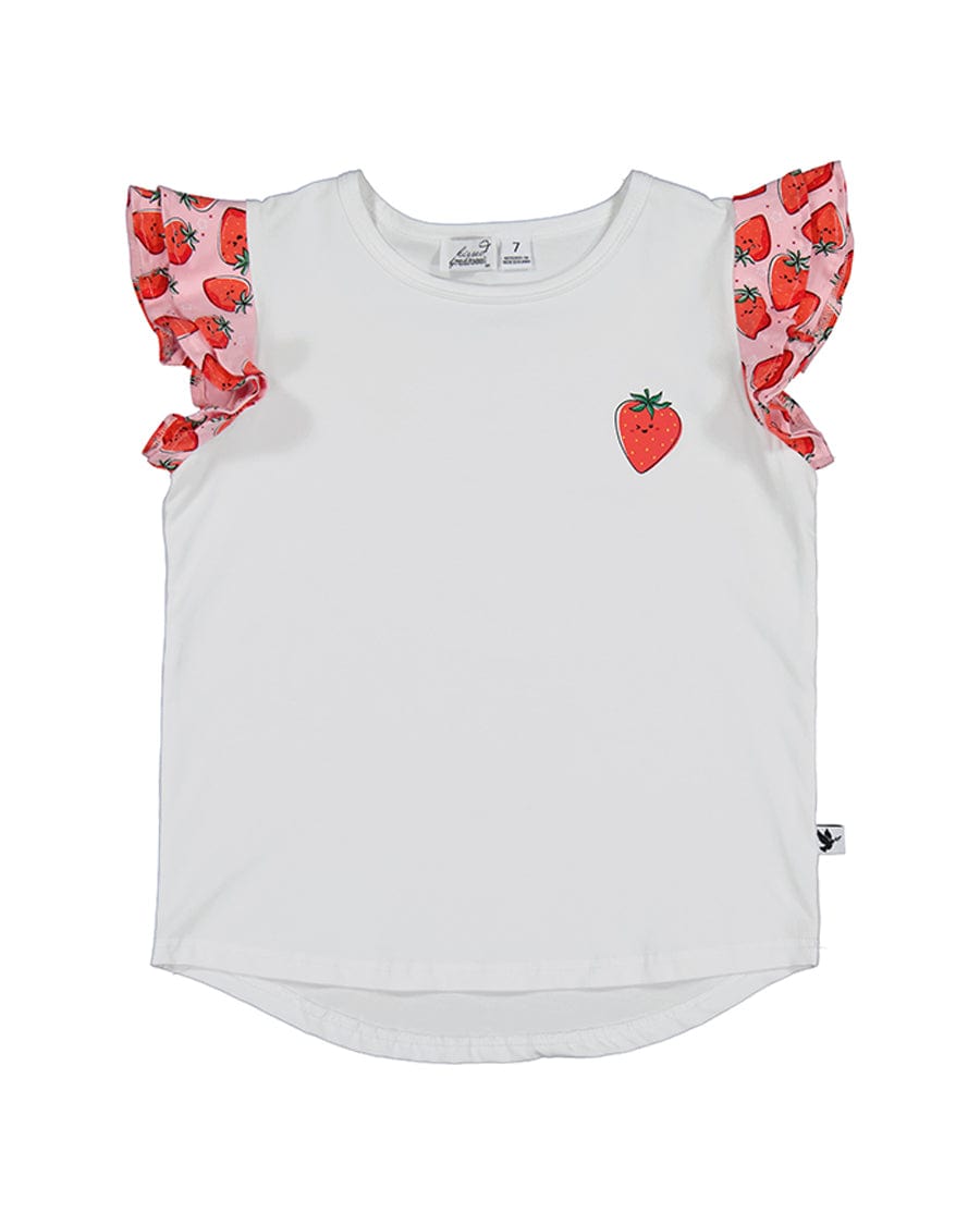 Kissed By Radicool Girls Tee 2Y Berries Frill Tee