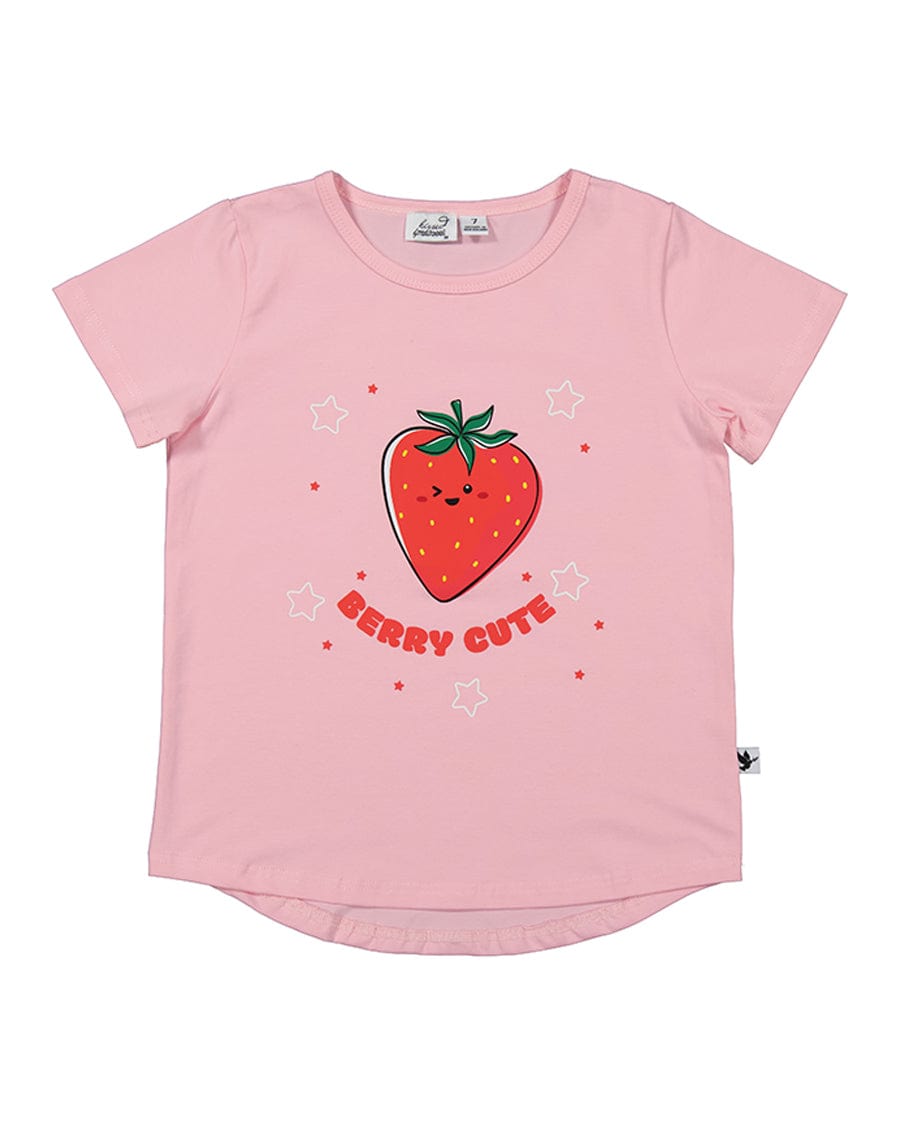 Kissed By Radicool Girls Tee 2Y Berry Cute Tee