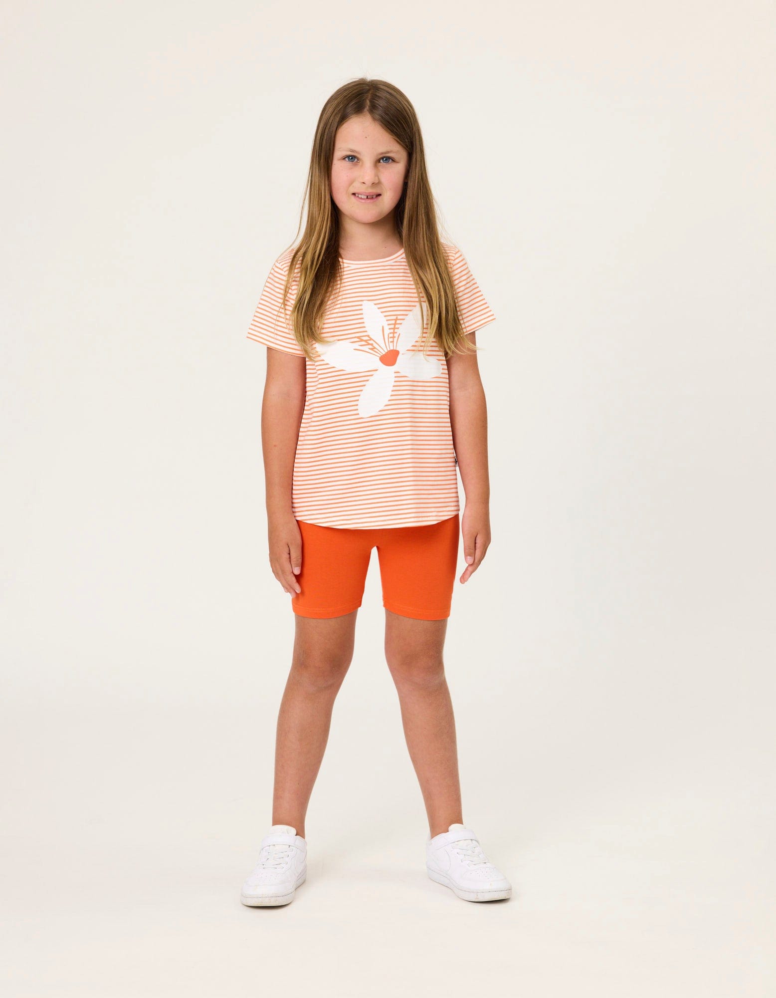 Kissed By Radicool Girls Tee 3Y Orange Blossom Stripe Tee