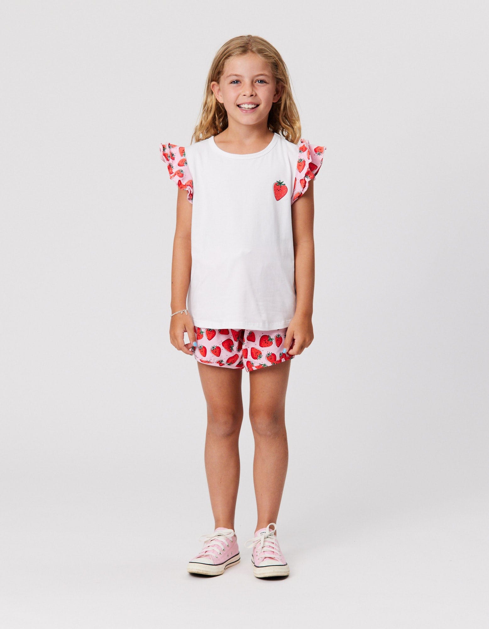 Kissed By Radicool Girls Tee Berries Frill Tee