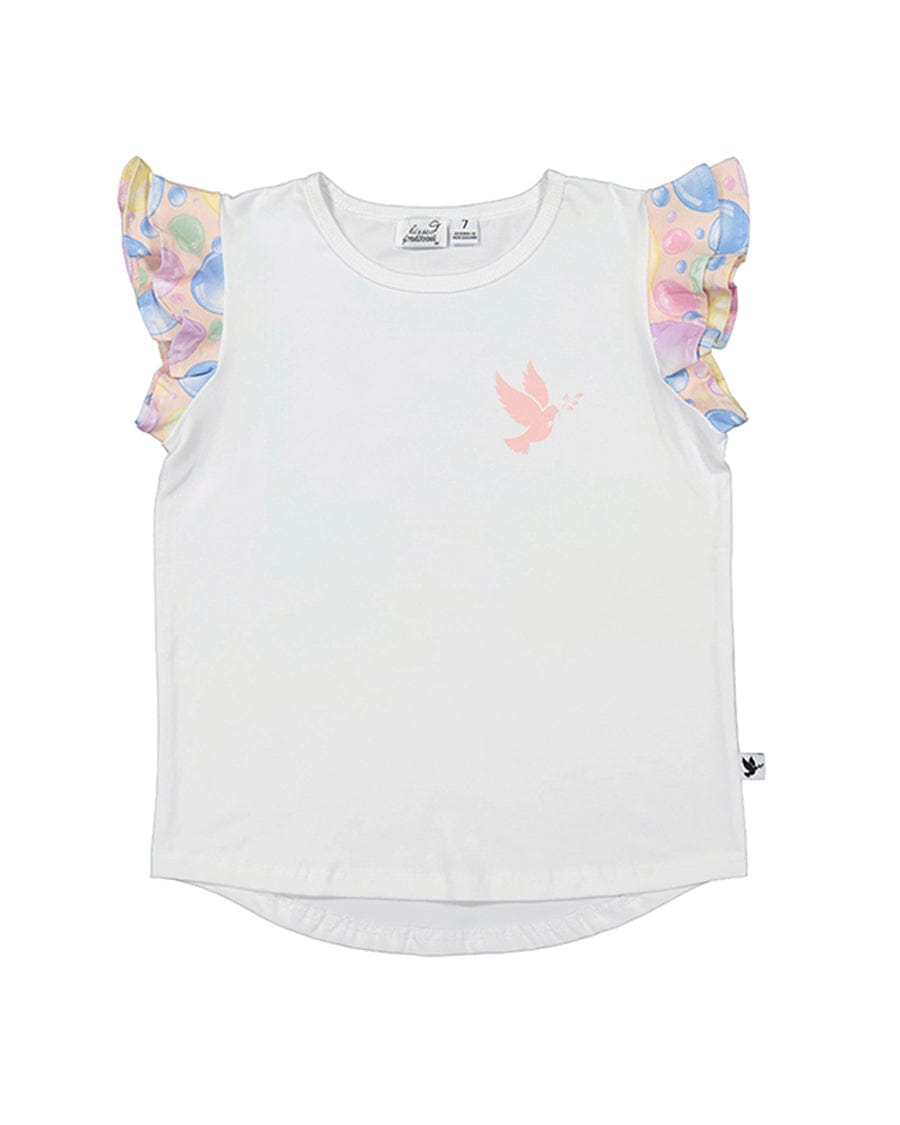 Kissed By Radicool Girls Tee Bubbles Frill Tee