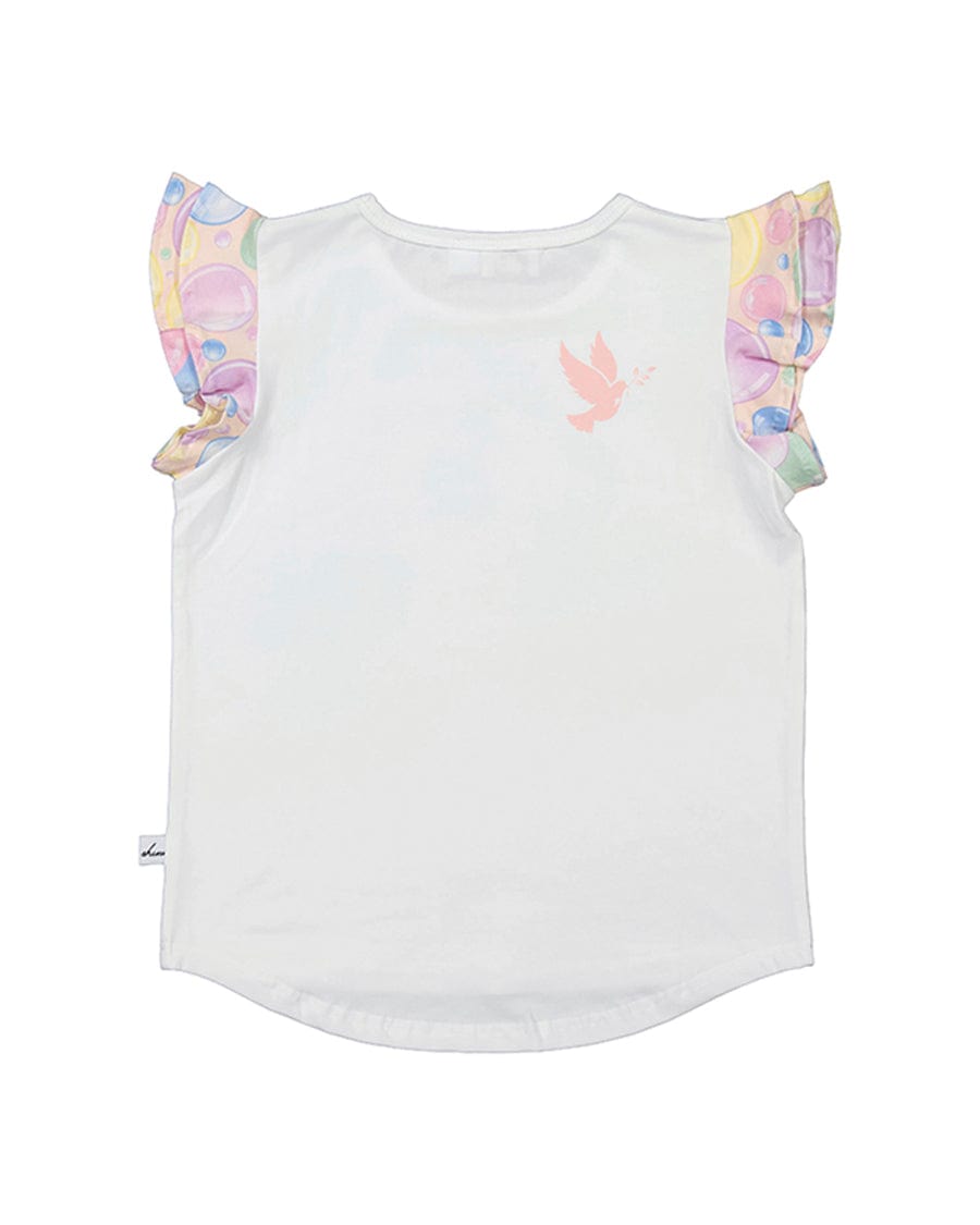 Kissed By Radicool Girls Tee Bubbles Frill Tee