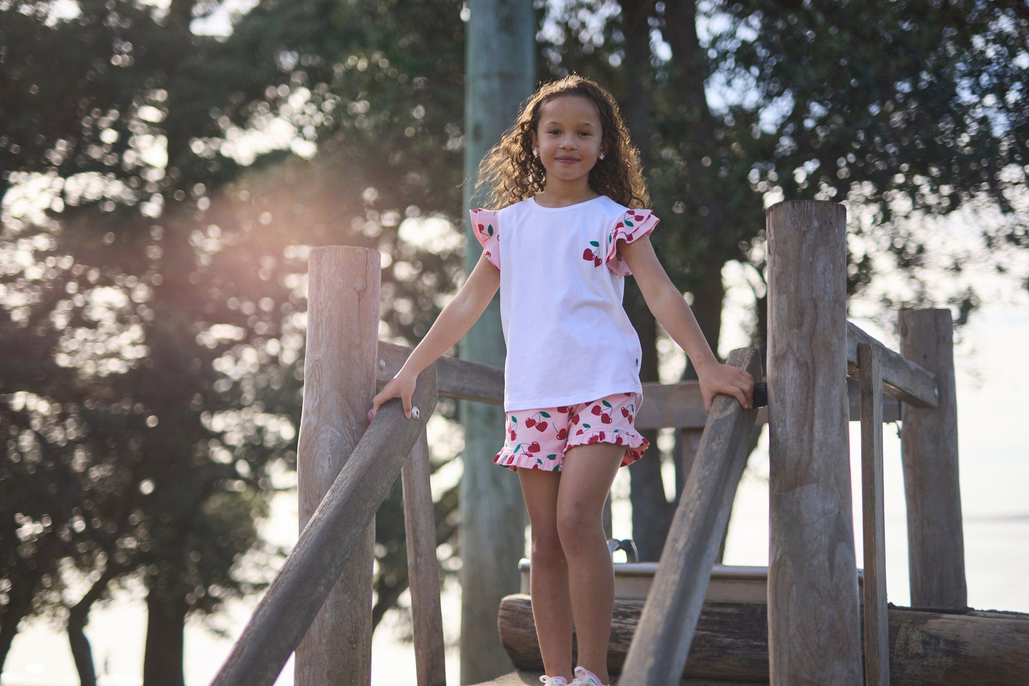 Kissed By Radicool Girls Tee Cherry Frill Tee