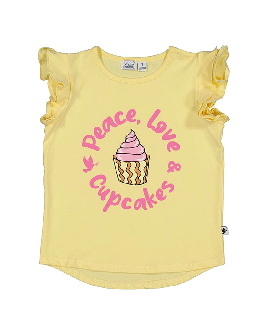 Kissed By Radicool Girls Tee Lemon Cupcake Frill Tee