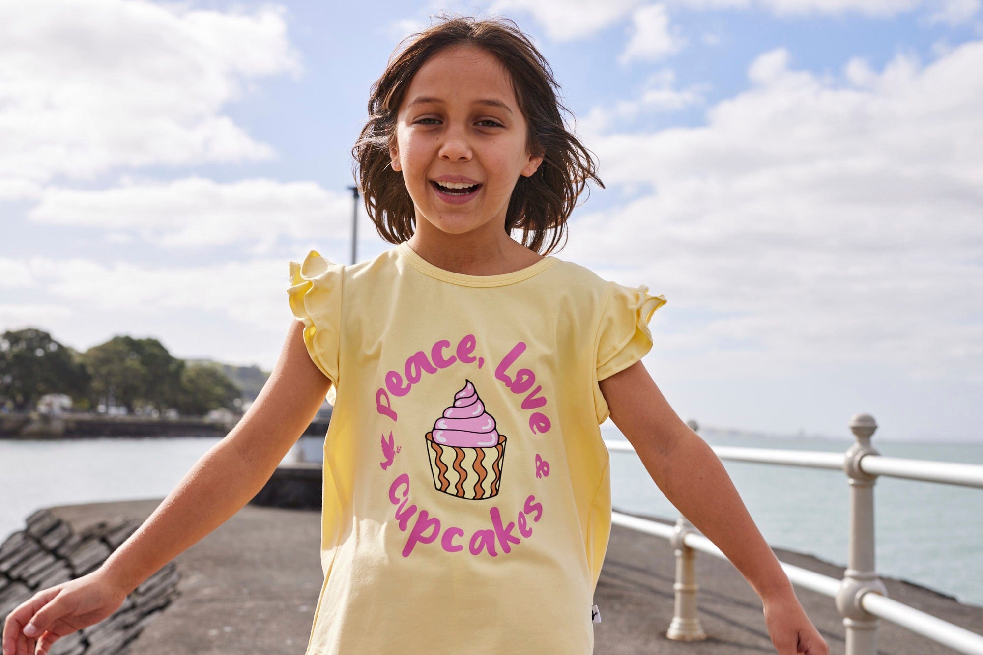 Kissed By Radicool Girls Tee Lemon Cupcake Frill Tee