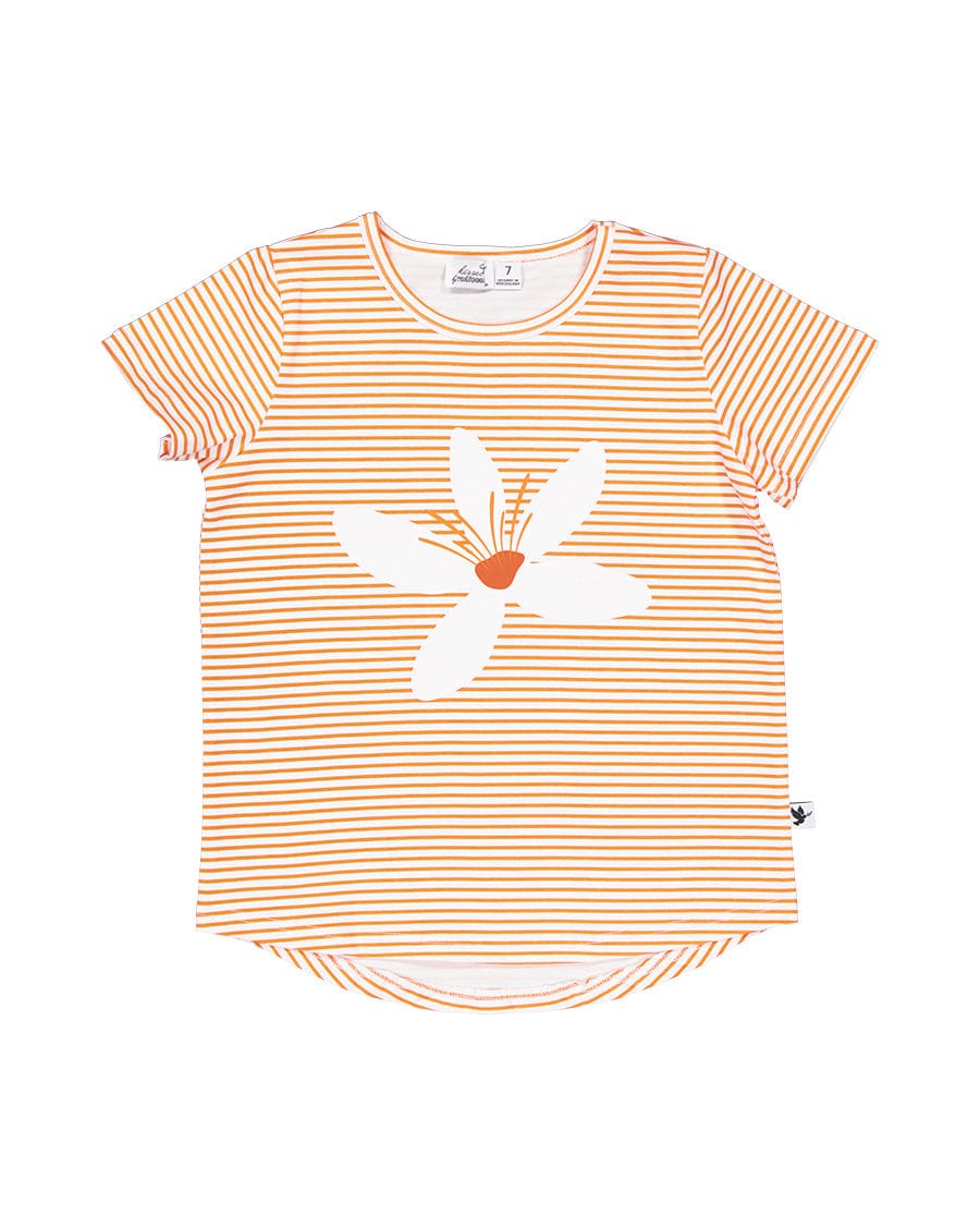 Kissed By Radicool Girls Tee Orange Blossom Stripe Tee