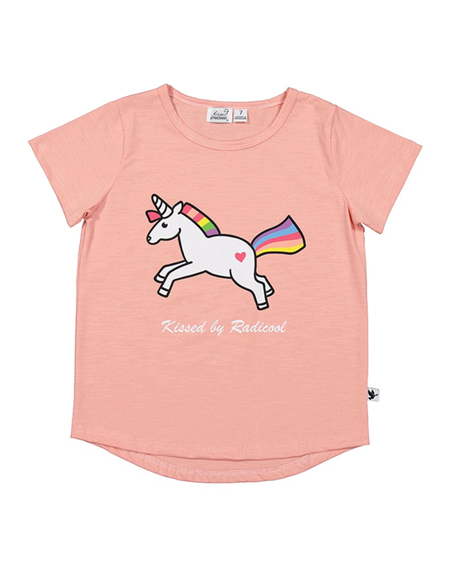 Kissed By Radicool Girls Tee Unicorn Tee