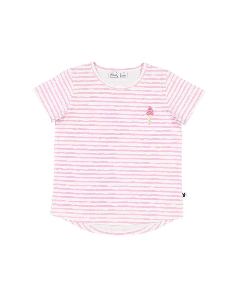 Kissed By Radicool Girls Tee Whippy Stripe Tee