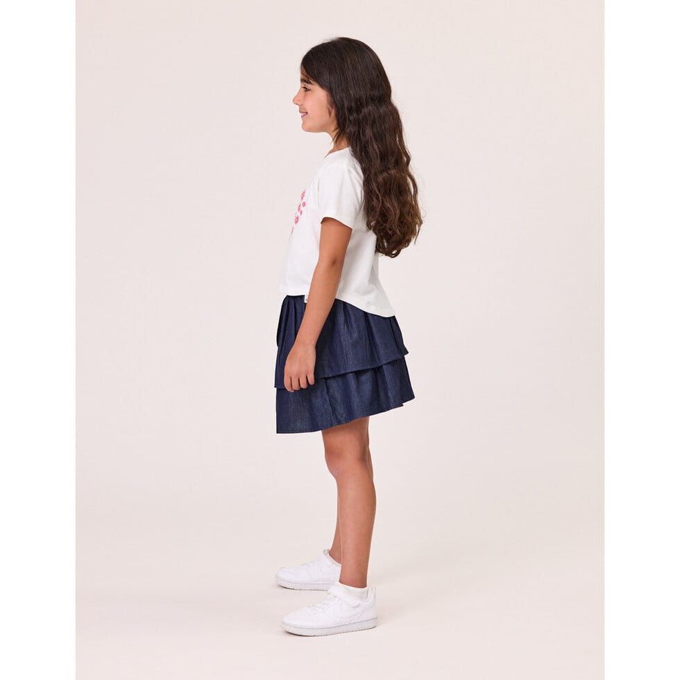 Kissed By Radicool Girls Top Daisy Heart Crop Tee