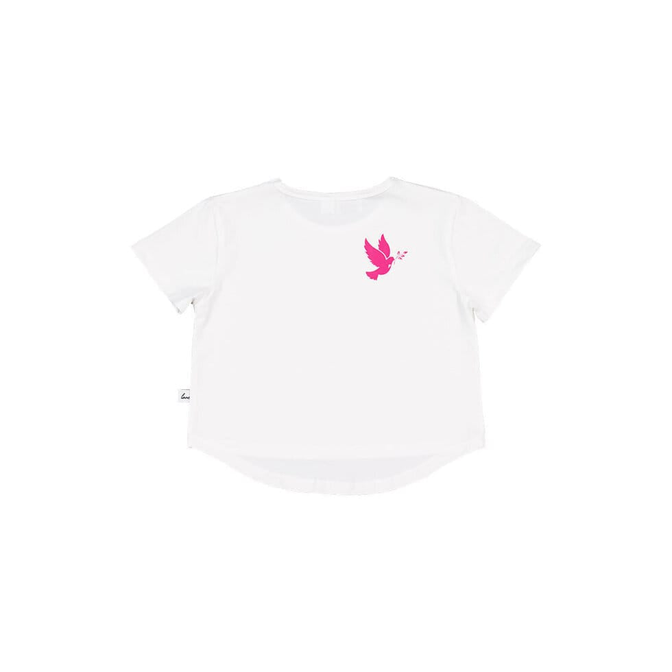 Kissed By Radicool Girls Top Daisy Heart Crop Tee