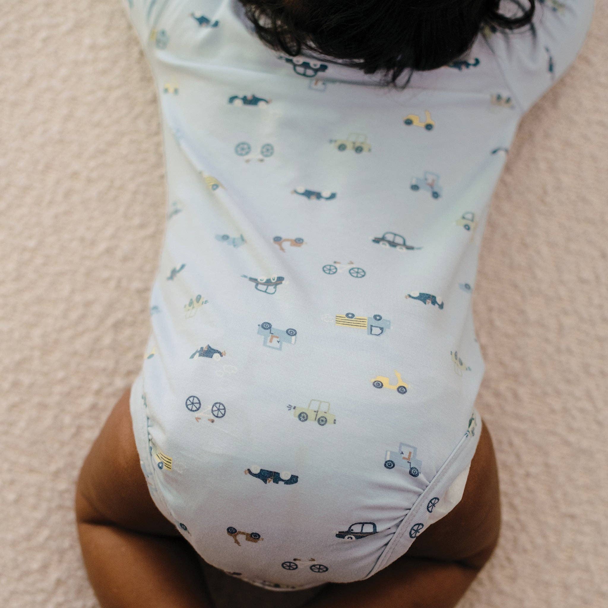 Kynd Baby Boys Onesie Comfy Bodysuit Long Sleeve - Blue Haze Cars