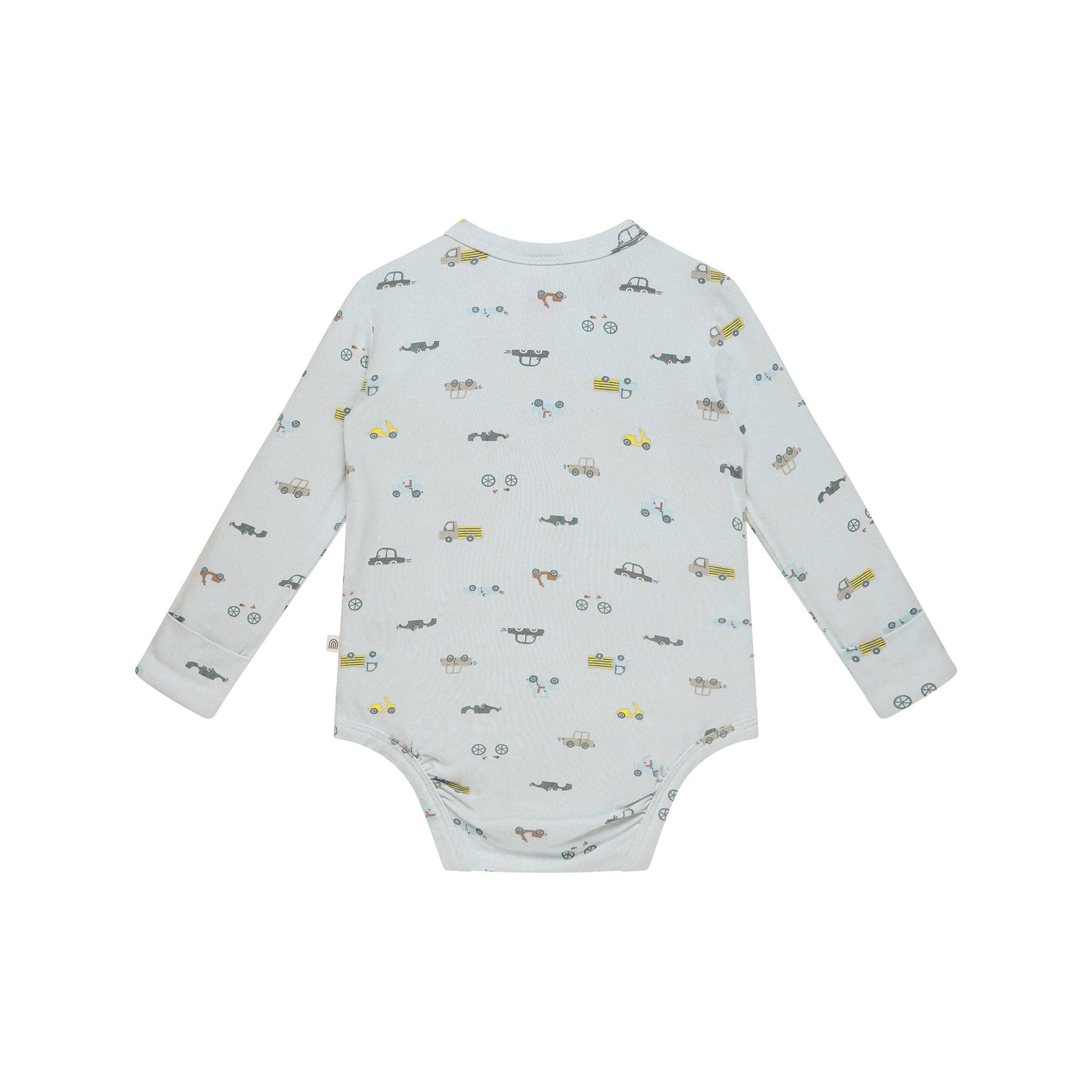 Kynd Baby Boys Onesie Comfy Bodysuit Long Sleeve - Blue Haze Cars