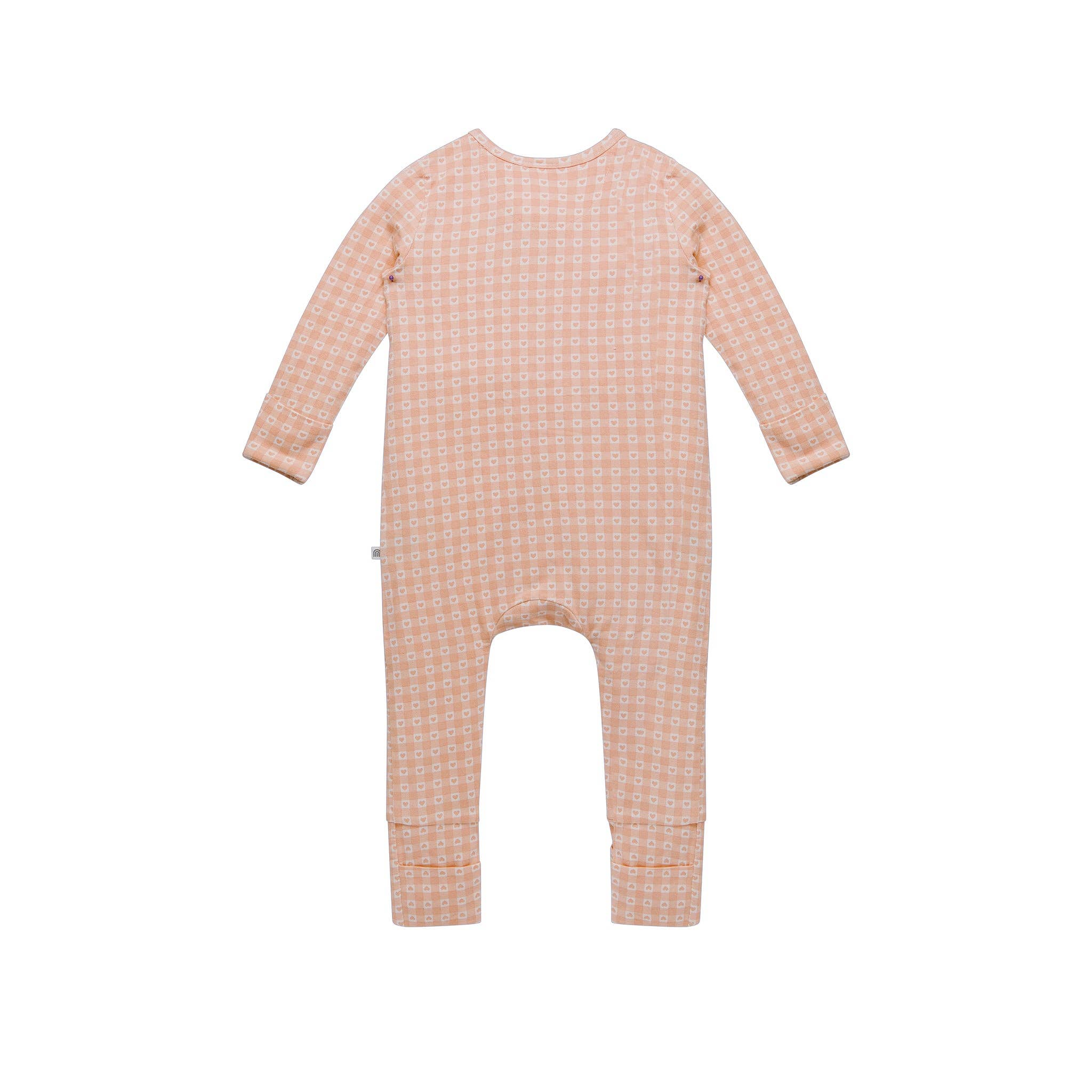 Kynd Baby Girls All In One Day Or Night Onesie - Heart Gingham
