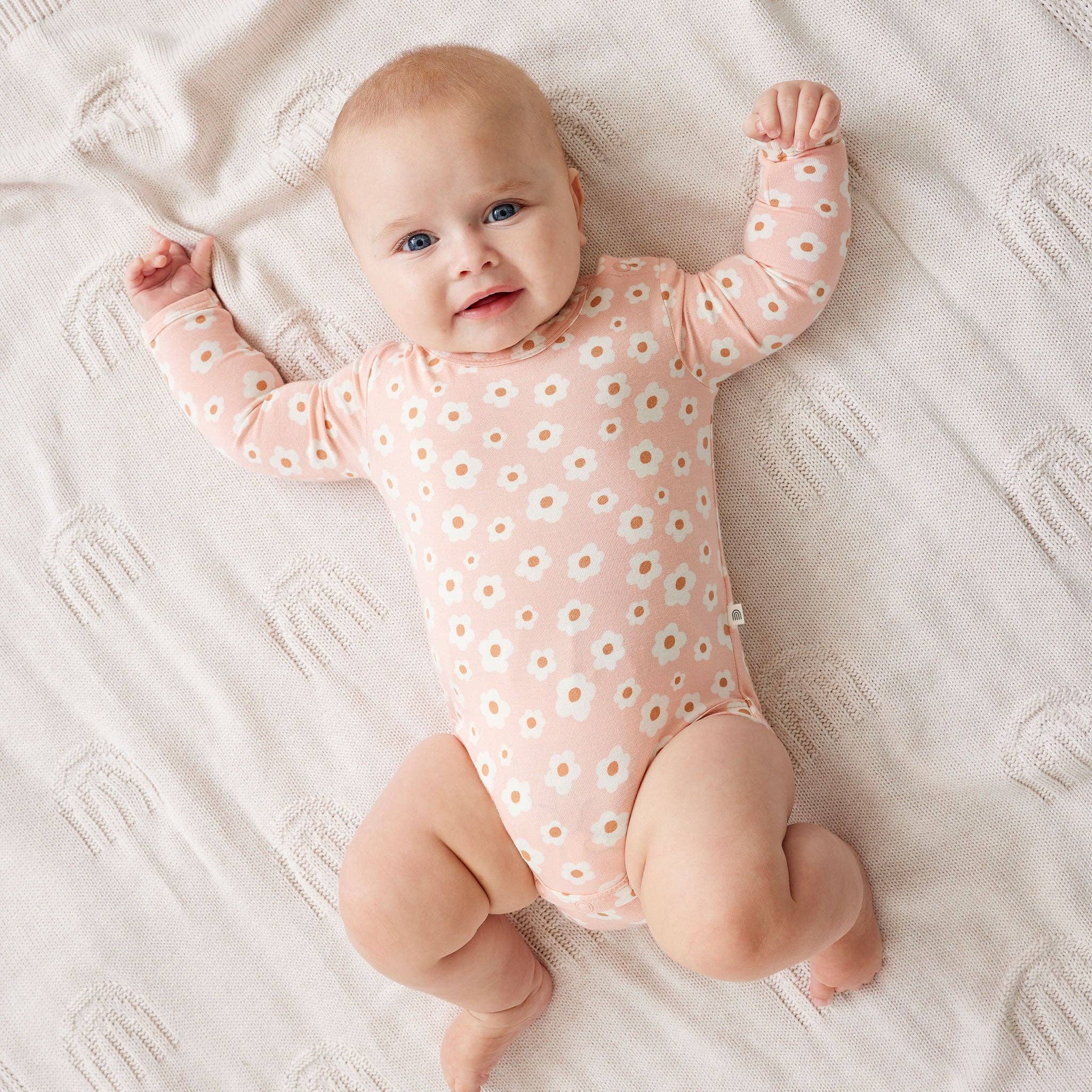 Kynd Baby Girls Onesie Comfy Bodysuit Long Sleeve - Blossom