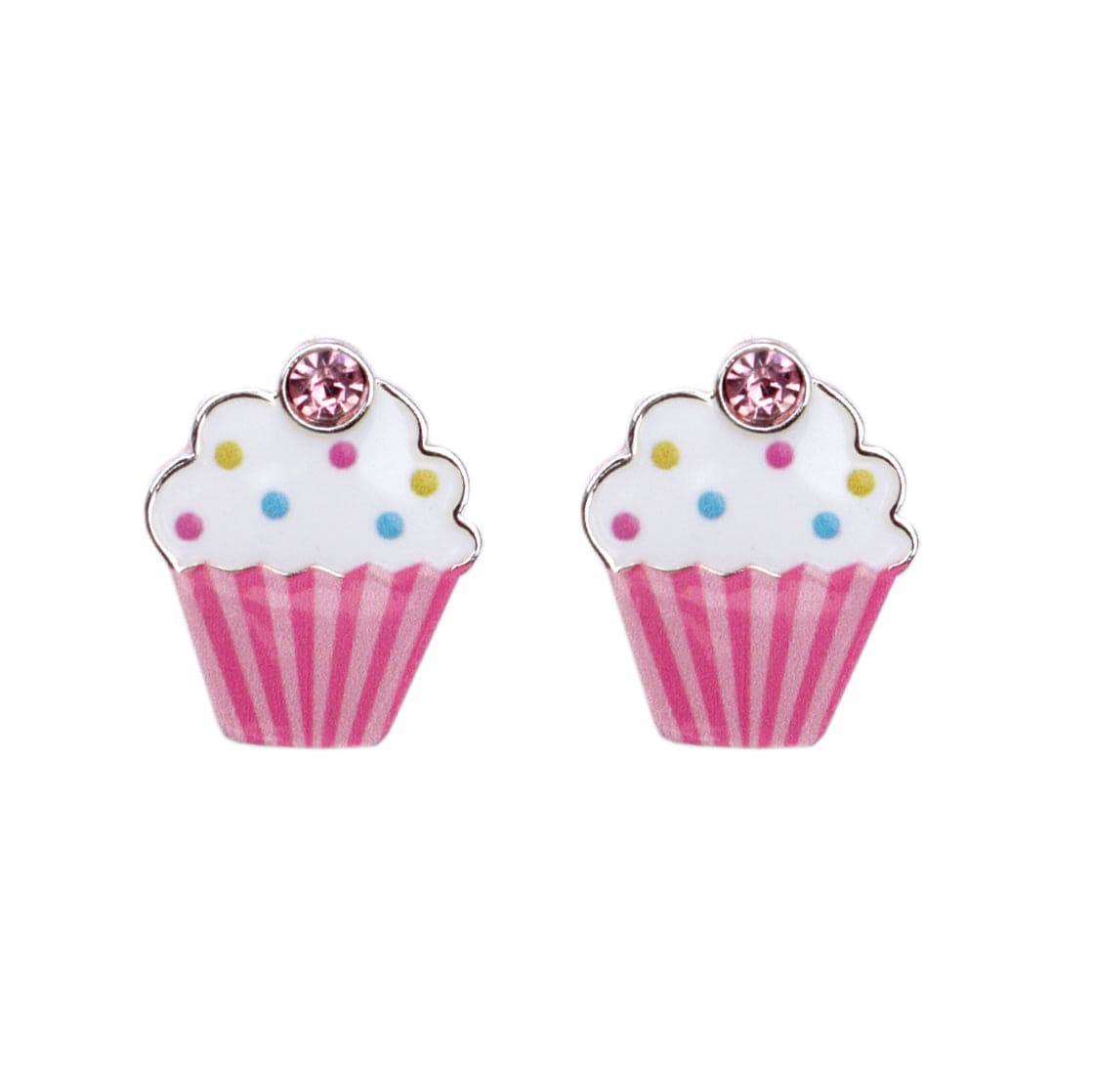 Lauren Hinkley Girls Accessory Cupcake Earrings in Pink Velvet Cupcake Box
