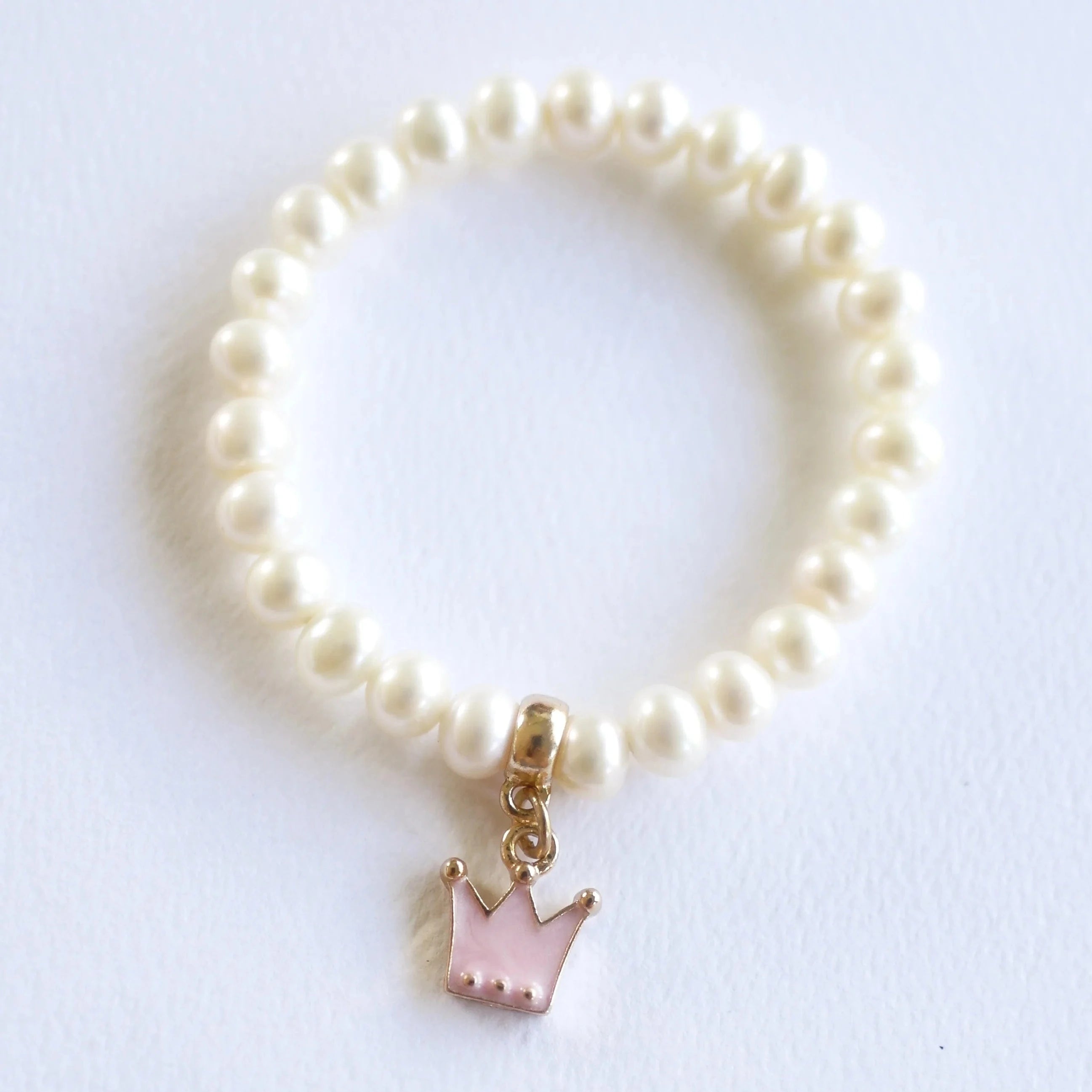 Lauren Hinkley Girls Accessory Freshwater Pearl Crown Charm Bracelet