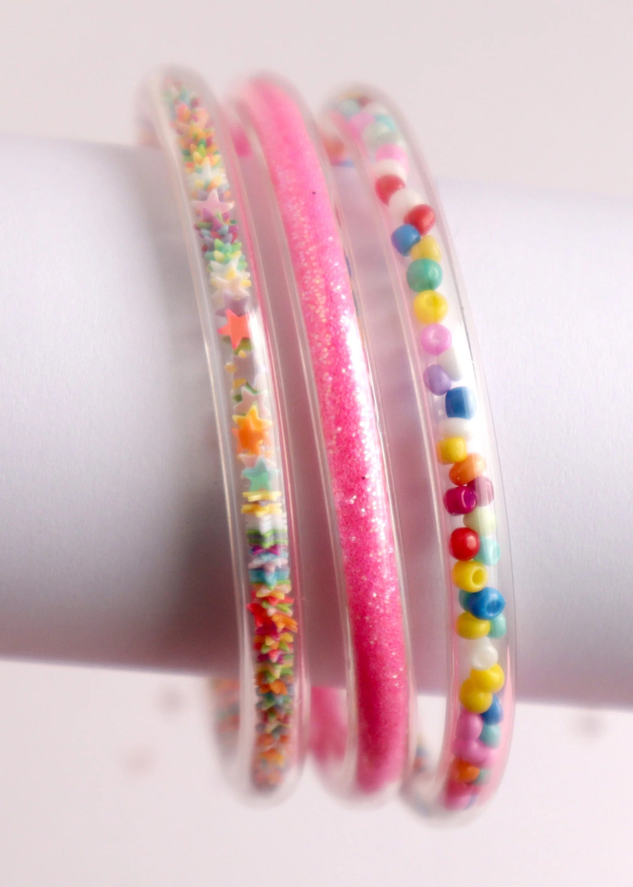 Lauren Hinkley Girls Accessory Hot Pink Glitter Elastic Bracelets