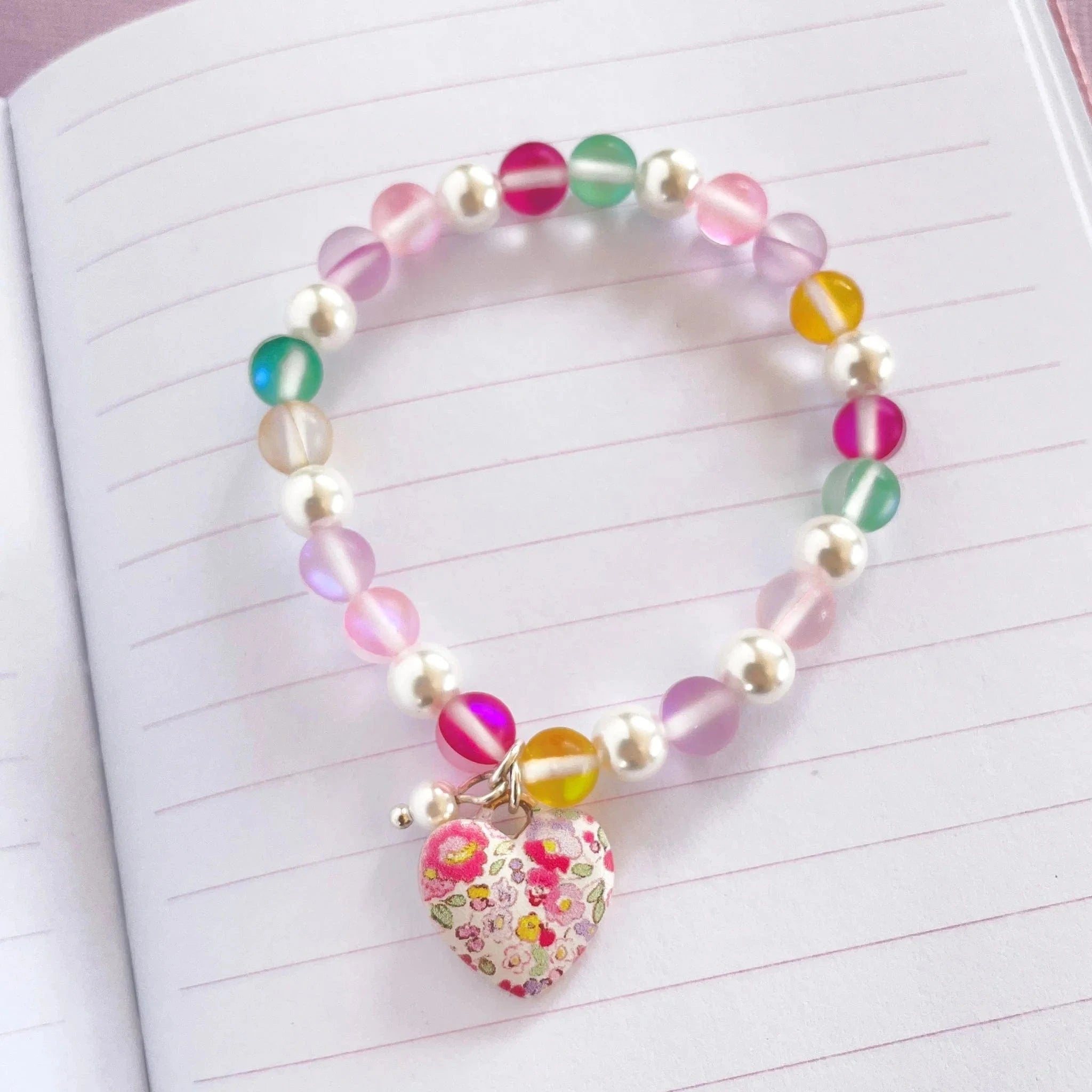Lauren Hinkley Girls Accessory Petite Fleur Heart Elastic Bracelet