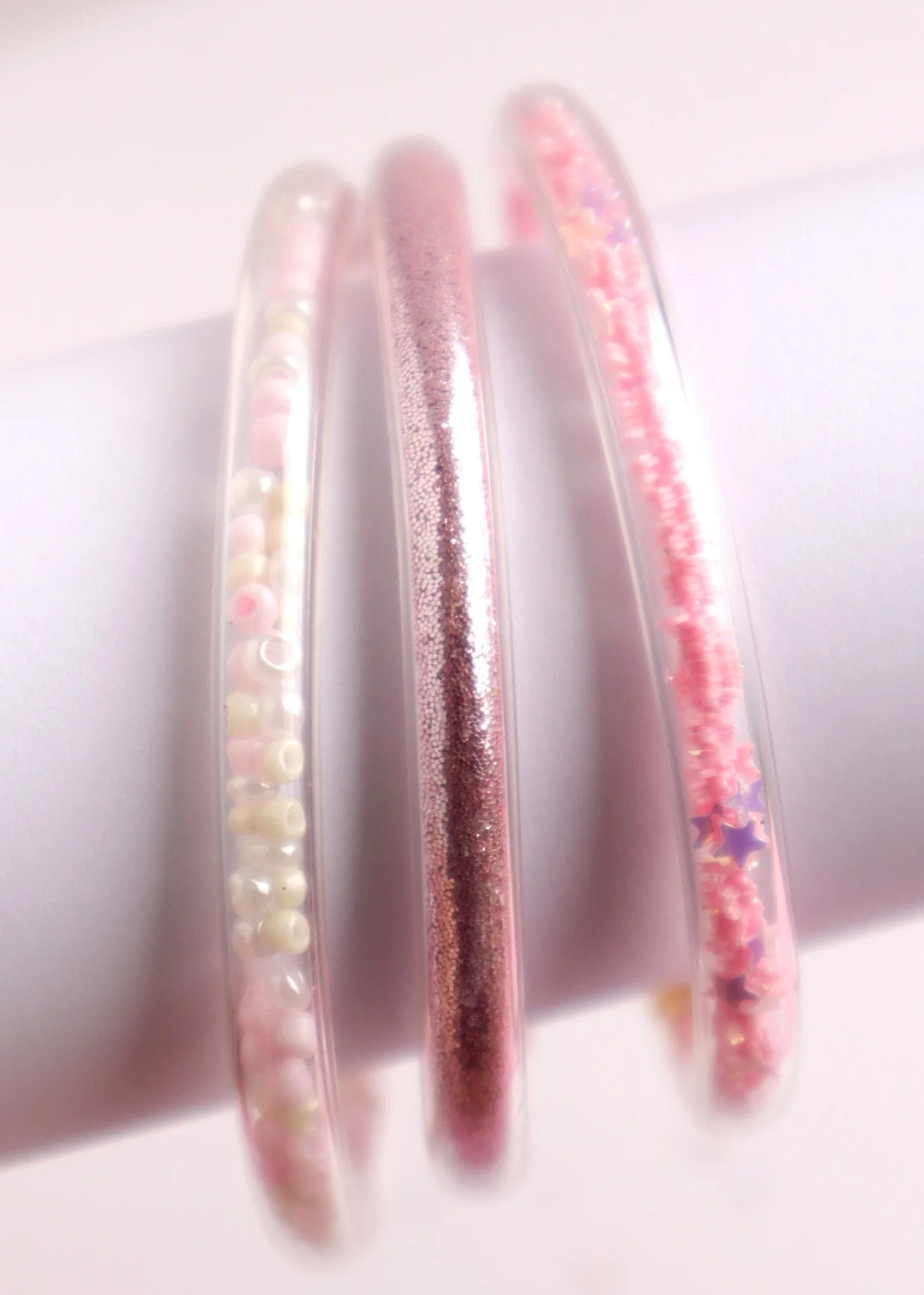 Lauren Hinkley Girls Accessory Pink Glitter Elastic Bracelets