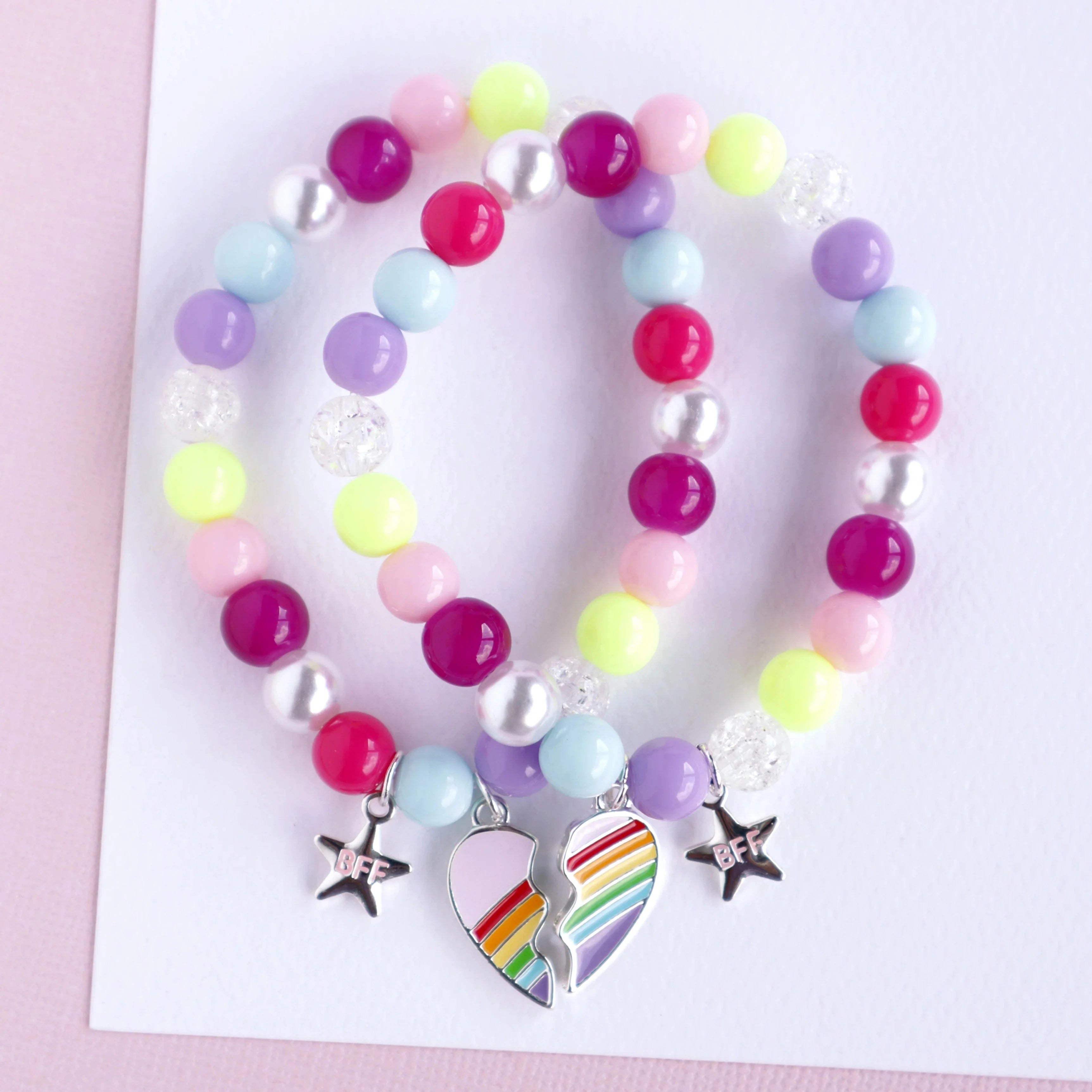 Lauren Hinkley Girls Accessory Rainbow BFF Elastic Bracelet Set (2pcs)
