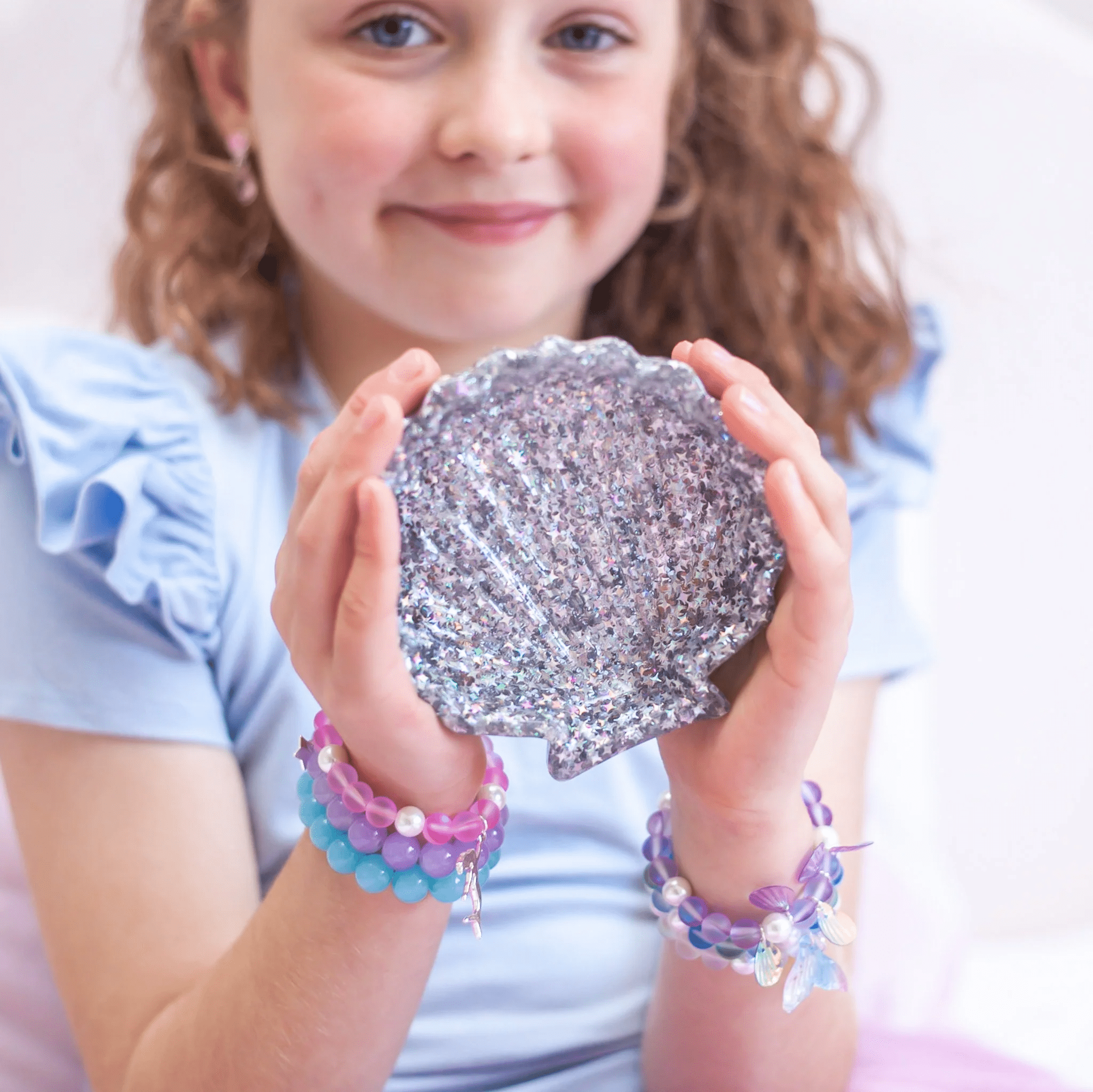 Lauren Hinkley Girls Accessory Silver Sparkle Shell Trinket Dish