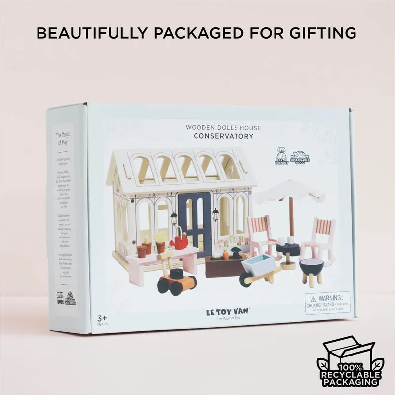 Le Toy Van dolls house conservatory play set with miniature furniture and accessories