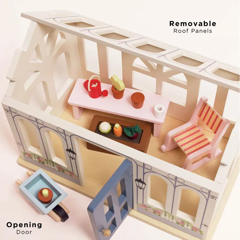 Le Toy Van dolls house conservatory play set with miniature furniture and accessories
