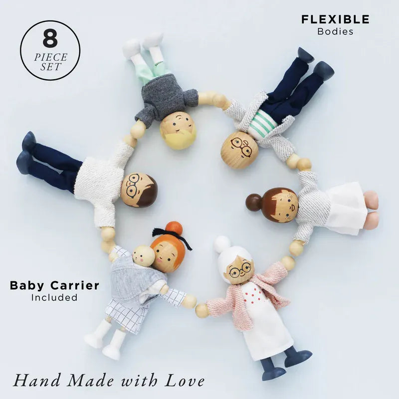 Le Toy Van Dolls House Family 7-piece wooden toy family set