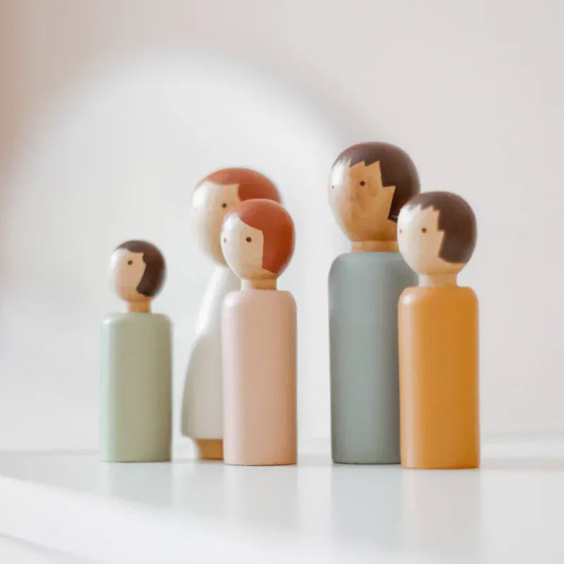 Le Toy Van Dubois wooden family dolls 5-piece toy set with colorful figures