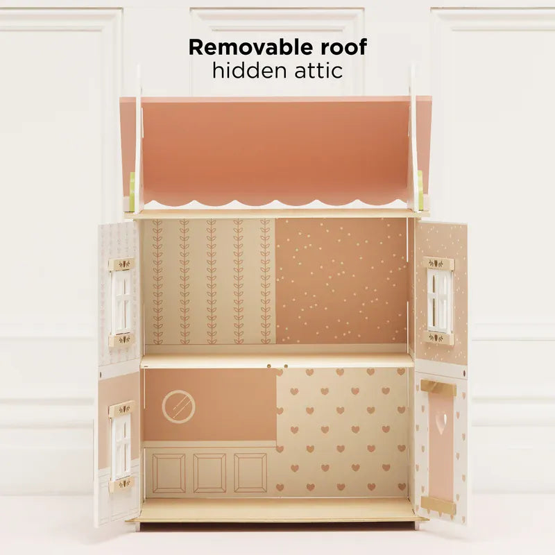 Le Toy Van Roseheart House toy dollhouse with detailed pink exterior and windows