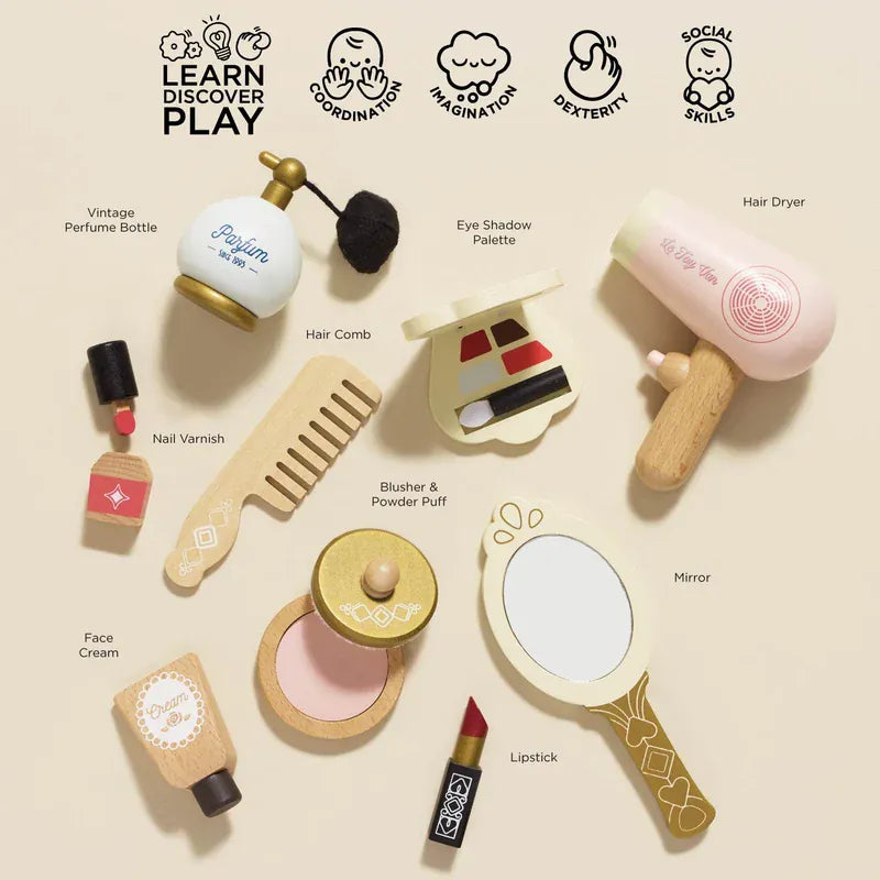 Le Toy Van Vanity Star Beauty Kit toy vanity set with mirror and pretend beauty accessories