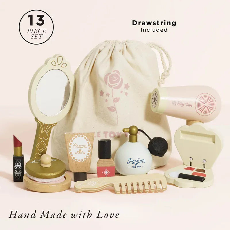 Le Toy Van Vanity Star Beauty Kit toy vanity set with mirror and pretend beauty accessories
