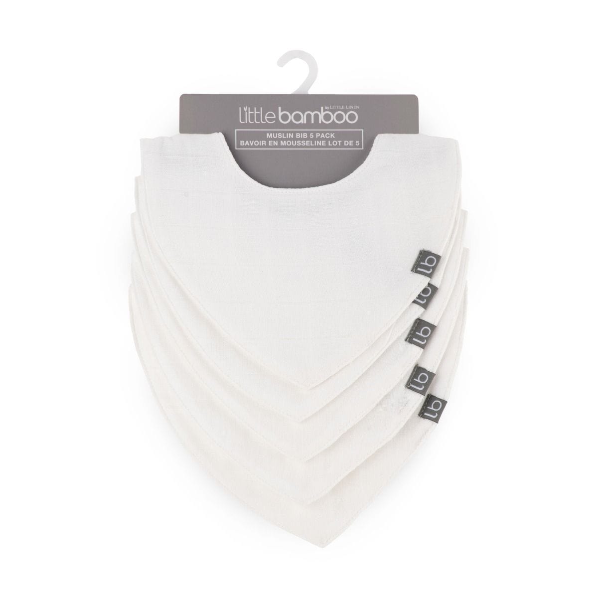 Little Bamboo Baby Accessory Little Bamboo Muslin Bib 5Pk - Natural