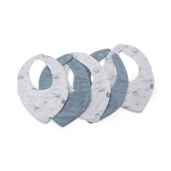 Little Bamboo Baby Accessory Little Bamboo Muslin Bib 5Pk - Retro Blue
