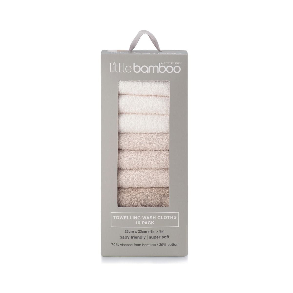 Little Bamboo Bath Towelling Washer 10 Pack