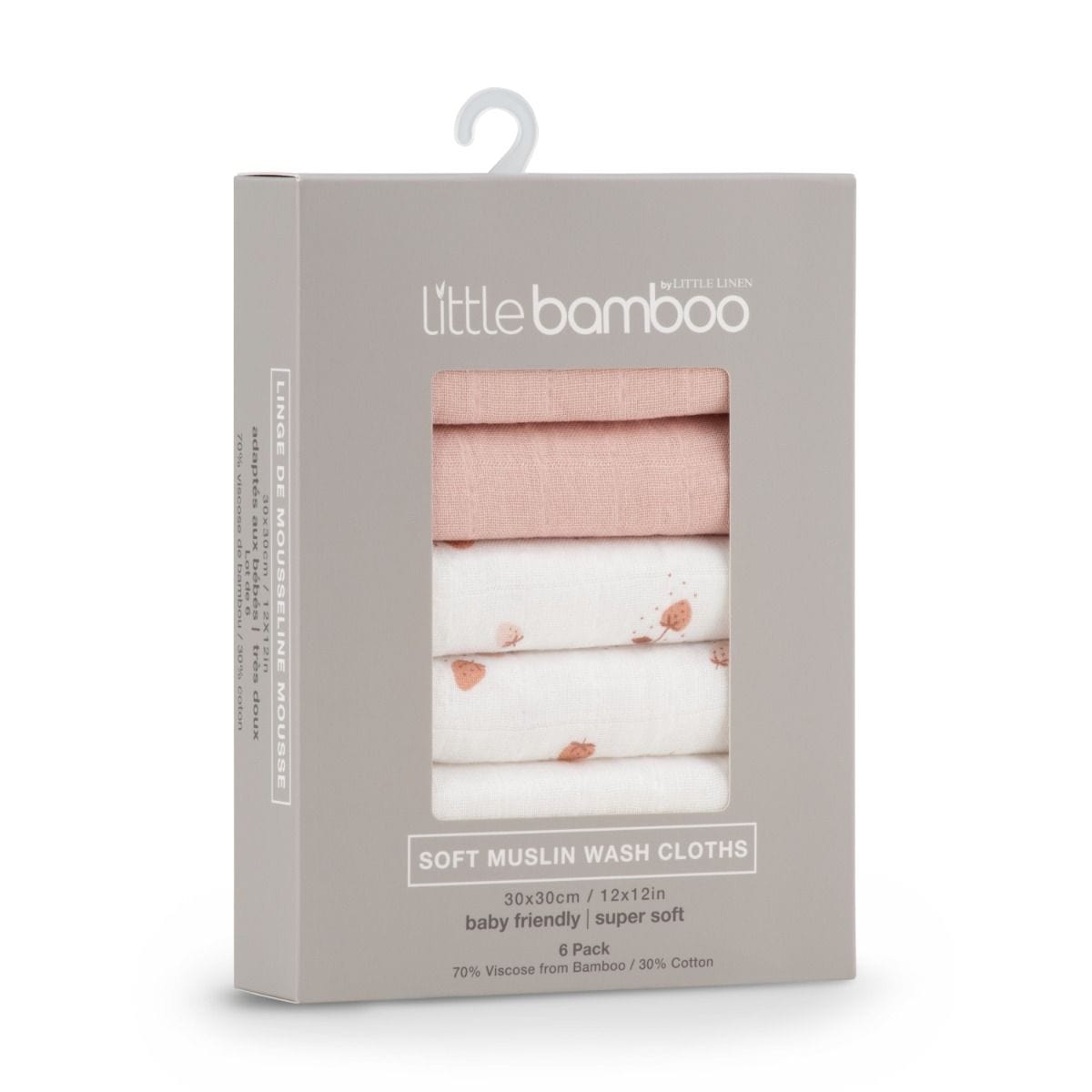 Little Bamboo Linen Bath Little Bamboo Muslin Washers 6 pack - Dusty Rose