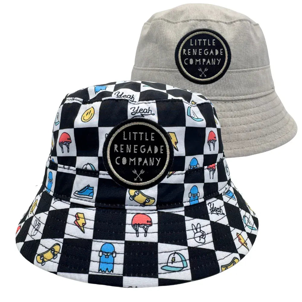 Little Renegade Company Accessories Hats Mini Checkmate Reversible Bucket Hat