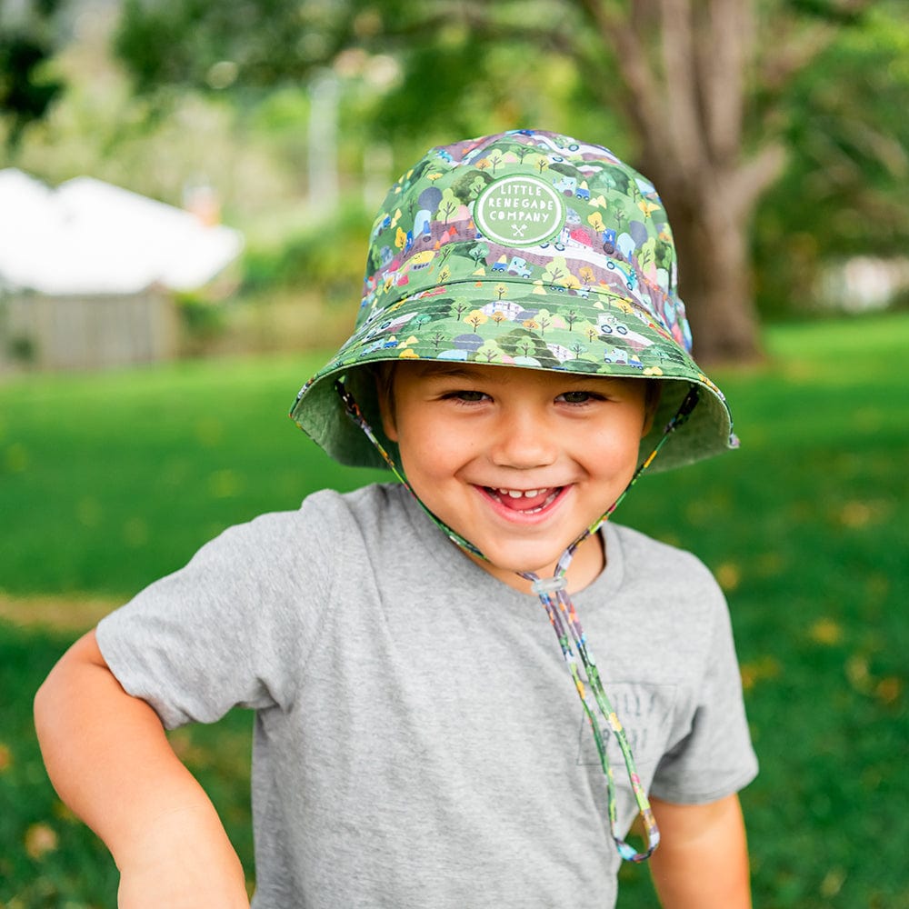 Little Renegade Company Accessories Hats Wheels N Roads Reversible Bucket Hat