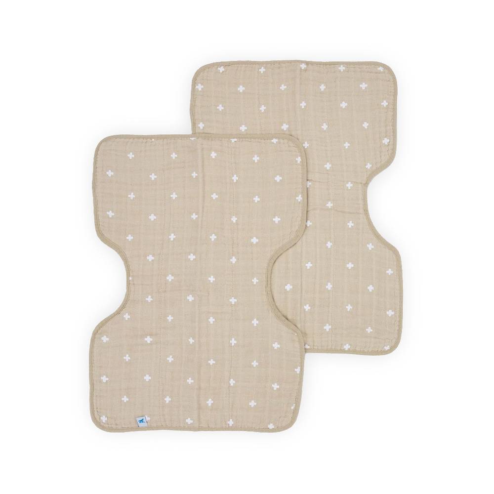 Little Unicorn Accessory Feeding Muslin Burp Cloth 2 Pack - Taupe Cross