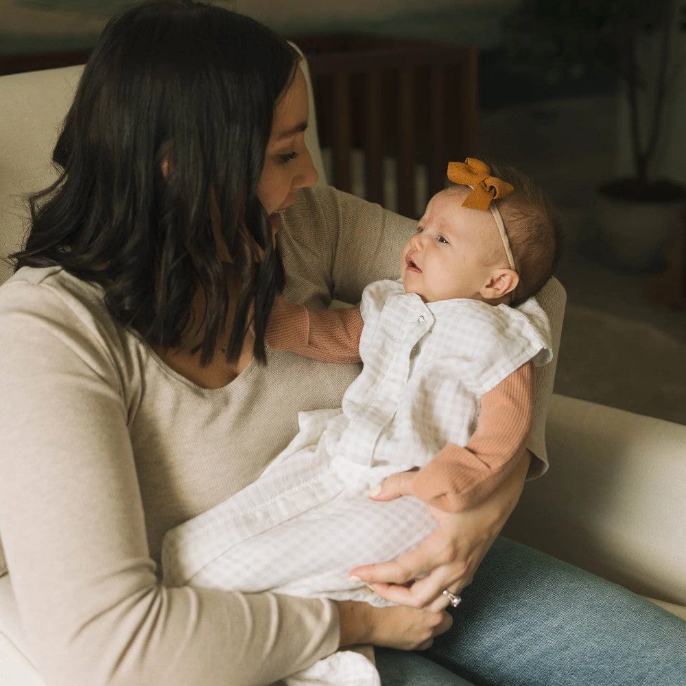 Little Unicorn Linen Cotton Muslin Sleeping Bag -  Tan Gingham